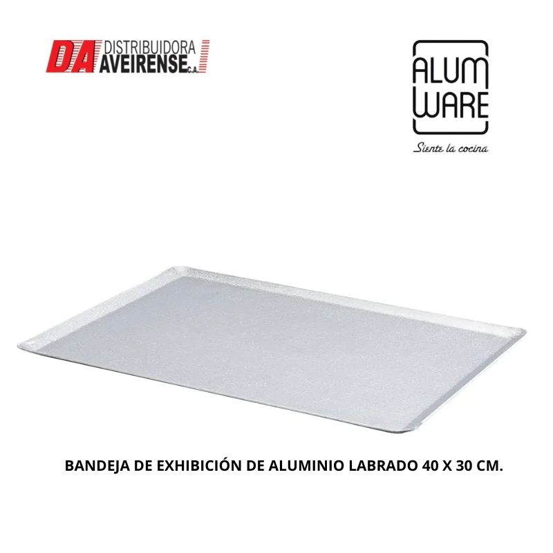  BANDEJA DE EXHIBICIÓN DE ALUMINIO LABRADO 40 X 30 CM.